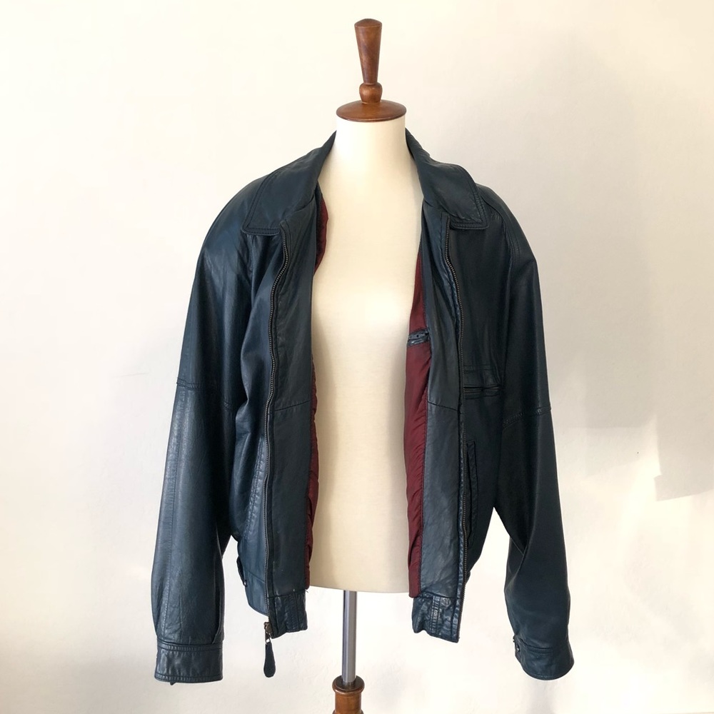 Vintage Urban Renewal 100% Leather Bomber Jacket